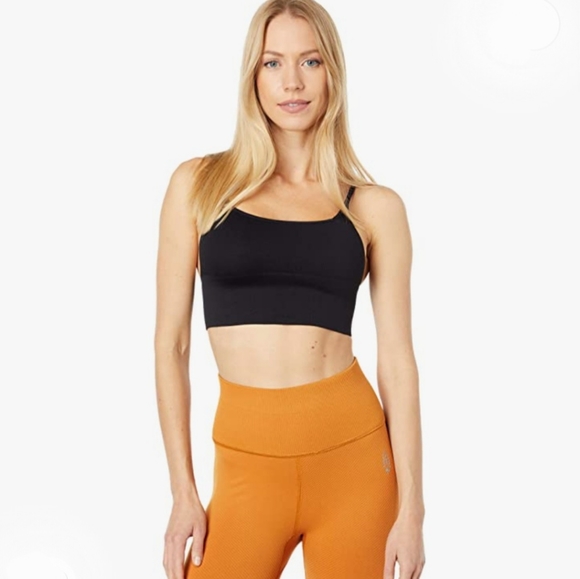 Free People Andi Square Neck Seamless Bra Black MSRP $38 FP084 - Picture 5 of 14